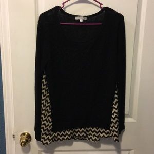 Tan & black chevron sweater